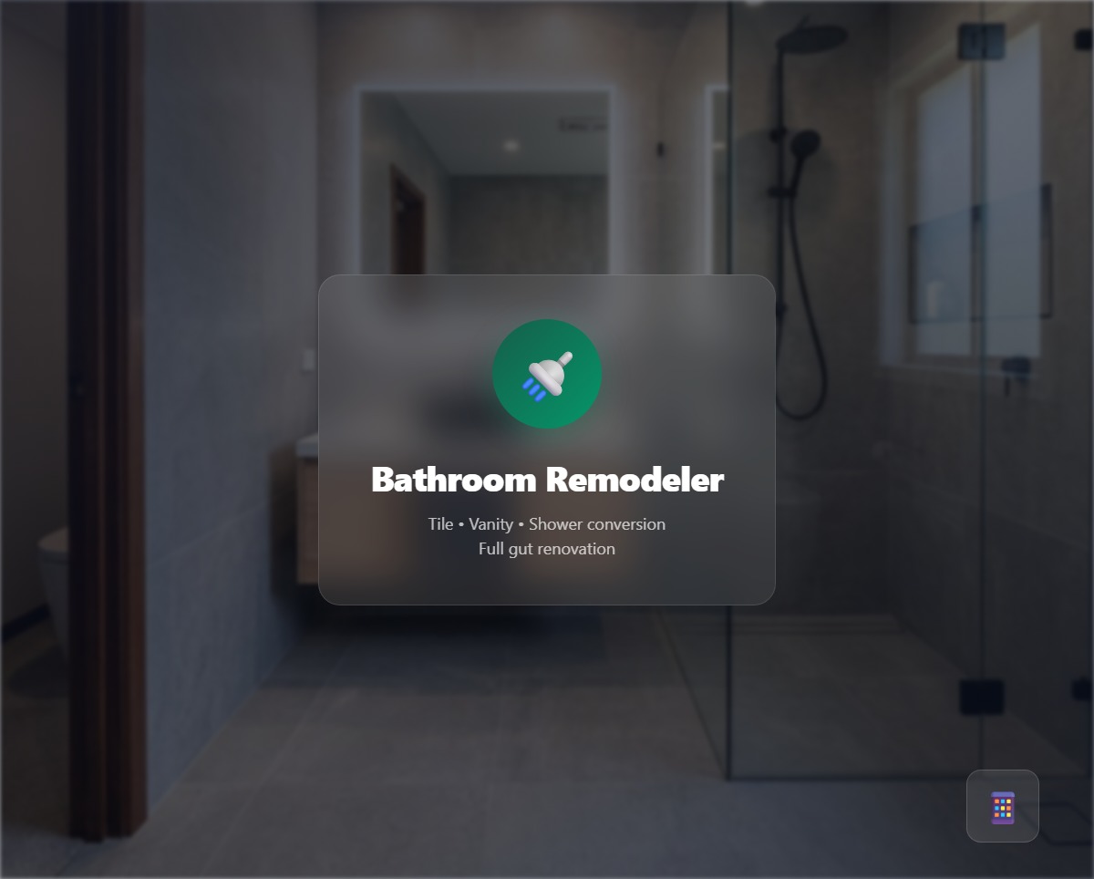 Bathroom remodeler sending before and after photos