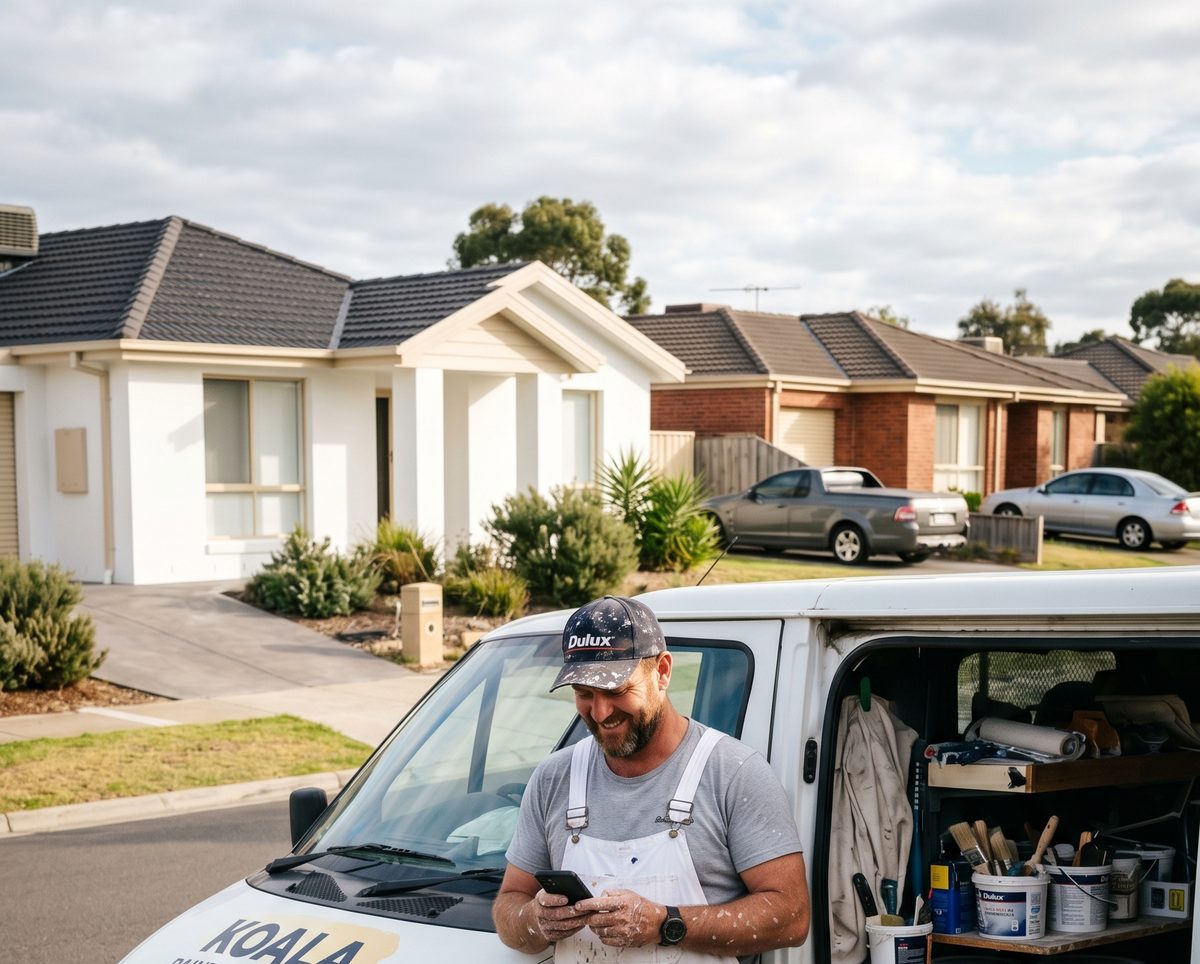 Painter sending before and after photos